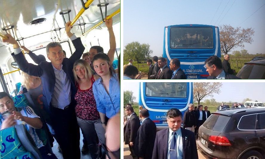 El viaje en colectivo del Presidente Macri que jamás existió