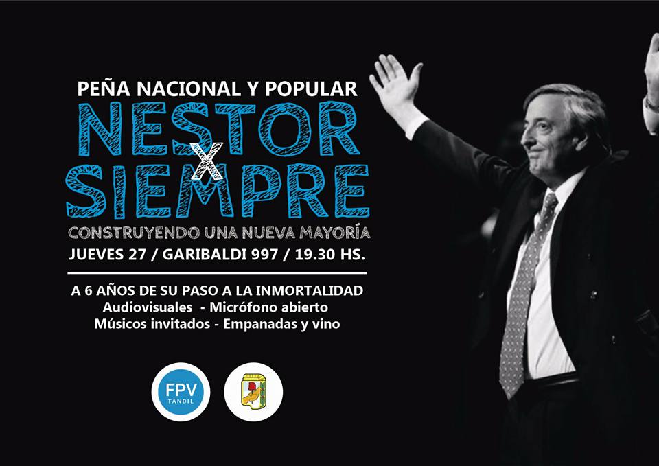 El FPV-PJ recordará a Néstor Kirchner a 6 años de su fallecimiento
