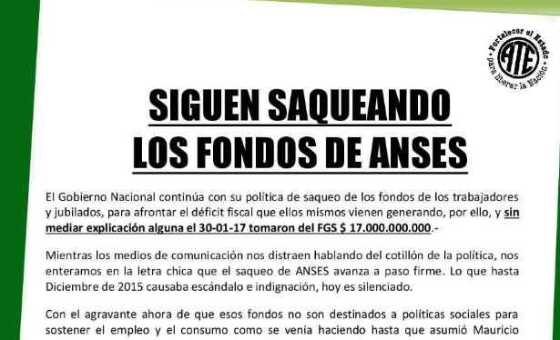 Trabajadores de Anses denuncian el saqueo de los fondos del organismo