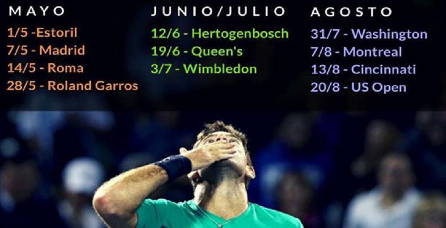 Del Potro anunció su calendario para los próximos meses