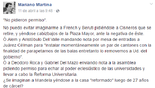 A diferencia de sus concejales, el director de Juventud del municipio repudió la represión a docentes