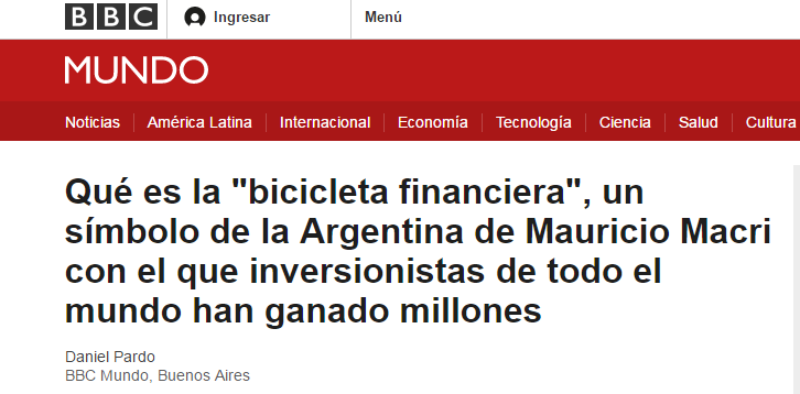 Durísimo informe de la BBC de Londes contra la «bicicleta financiera» de Macri