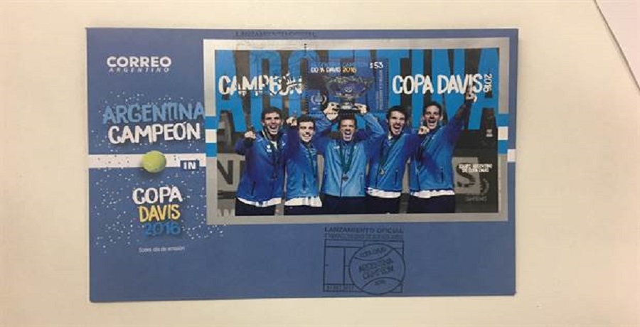 Del Potro y el equipo campeón de la Copa Davis tienen su propia estampilla