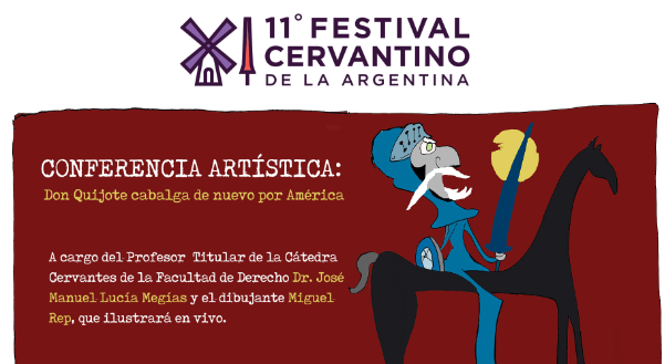 Miguel Rep en Tandil: Don Quijote , charla y dibujos