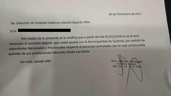 El intendente de Quilmes, de Cambiemos, despidió a 500 personas y responsabilizó a Macri y Vidal