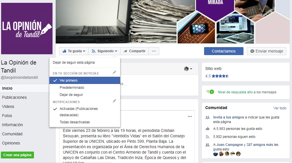 Facebook: cómo ver primero las noticias LOT tras el cambio de algoritmo