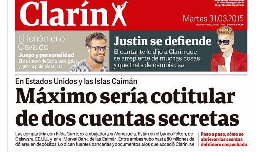 Cristina habló de la confirmación de una denuncia falsa de Clarin contra Máximo y Garré en 2015