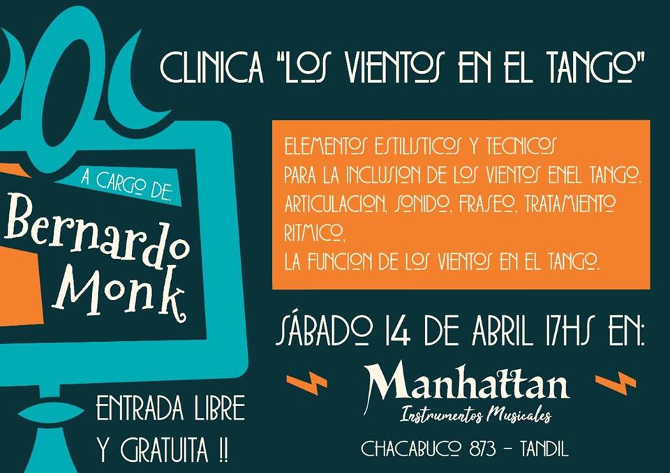 Clínica «Los vientos en el tango» a cargo de Bernardo Monk