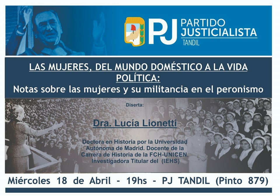 El PJ de Tandil invita al encuentro “las mujeres, del mundo doméstico a la vida política”