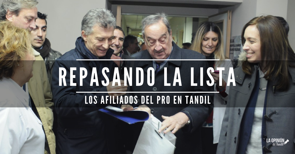 Exclusivo: 49 de los 64 aportantes tandilenses de Cambiemos figuran, además, como afiliados del PRO, el partido que preside la Gobernadora Vidal