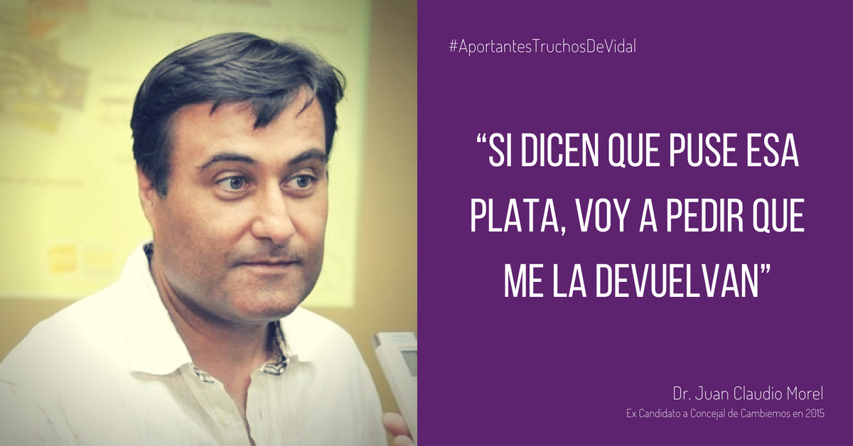 Claudio Morel sobre los aportantes truchos de Cambiemos: “Si dicen que puse esa plata, voy a pedir que me la devuelvan”