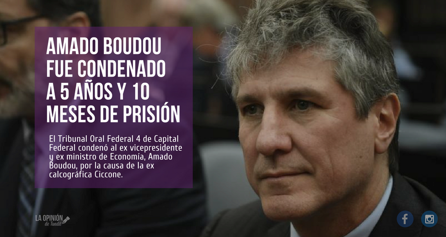 Boudou fue condenado a a casi 6 años de prisión y fue detenido tras la sentencia