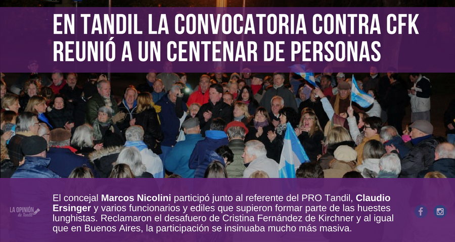 La convocatoria para pedir el desafuero de Cristina Kirchner tuvo una modesta concurrencia