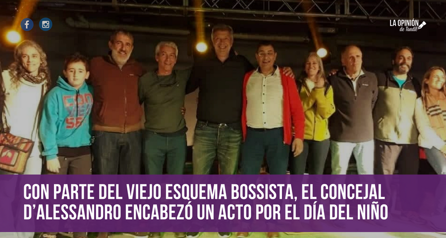 D’Alessandro encabezó un acto por el día del niño con parte del viejo esquema bossista