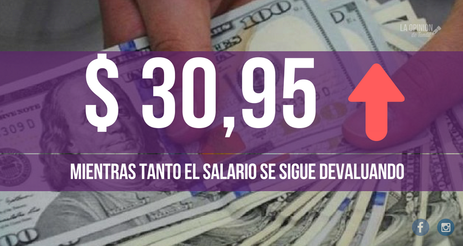 El dolar sigue subiendo y ya roza los 31 pesos