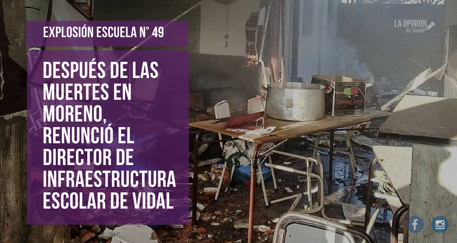 Después de las muertes en Moreno, renunció el director de Infraestructura Escolar de Vidal