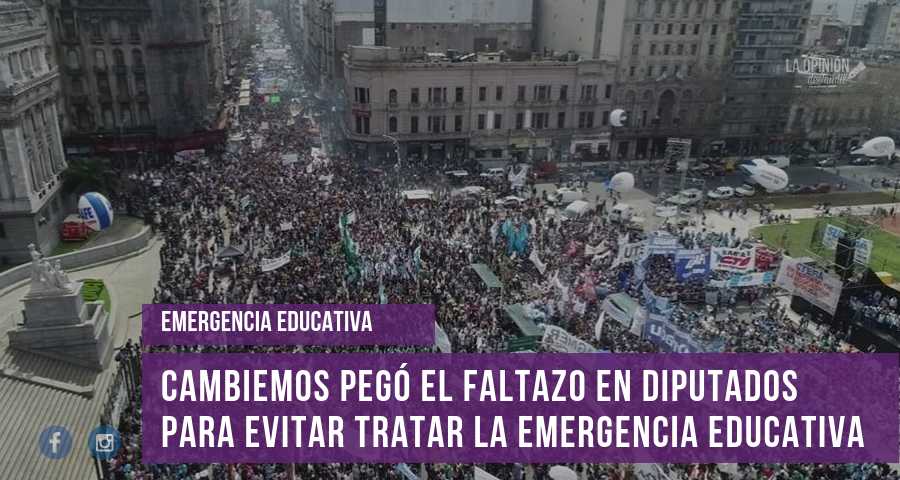 Cambiemos pegó el faltazo en Diputados para evitar tratar la emergencia educativa