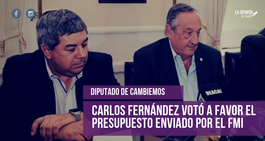 Carlos Fernández lo hizo otra vez: votó a favor del feroz Presupuesto de ajuste impulsado por el FMI