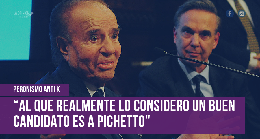 Menem elogió el espacio anti k y eligió a Pichetto como candidato a presidente