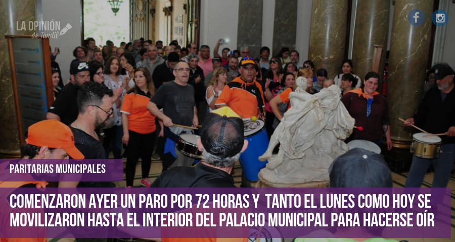 Por segundo día consecutivo los municipales se manifiestan dentro del Palacio Municipal