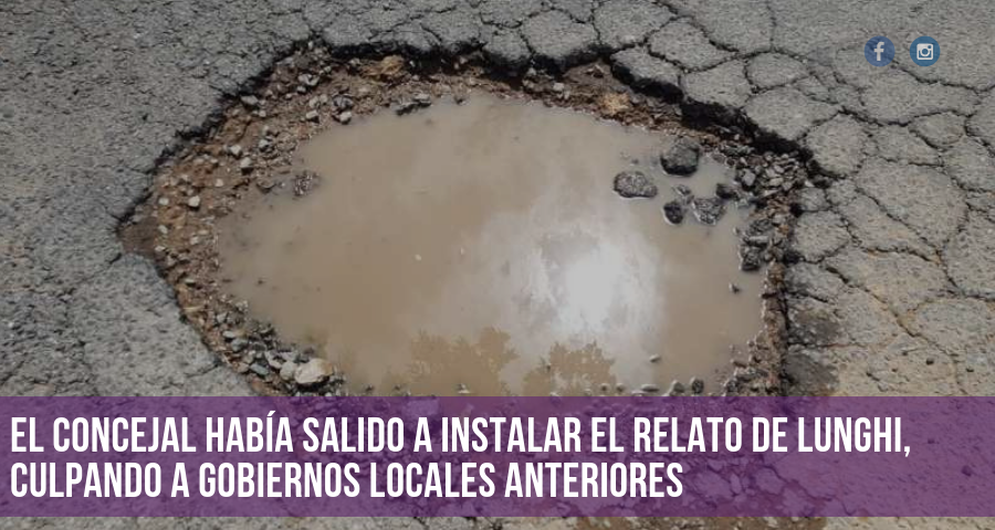 Tras los dichos de Civalleri sobre el asfalto, vecinos denuncian importante pozo en calle Carlos Gardel