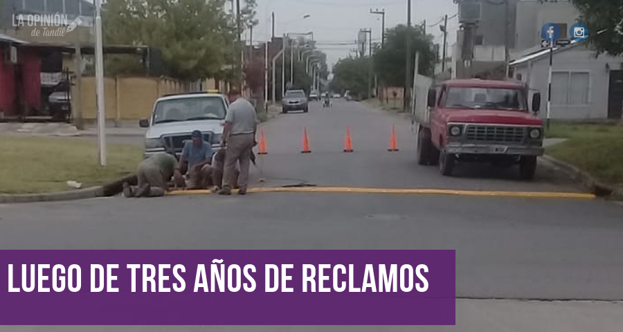 Finalmente Lunghi mandó a poner el reductor de velocidad en Rosalía de Castro y 1° Junta