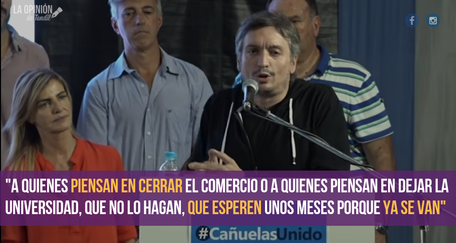Máximo Kirchner: «Que la gente no tire la toalla, que aguanten, porque el 27 de octubre se van»