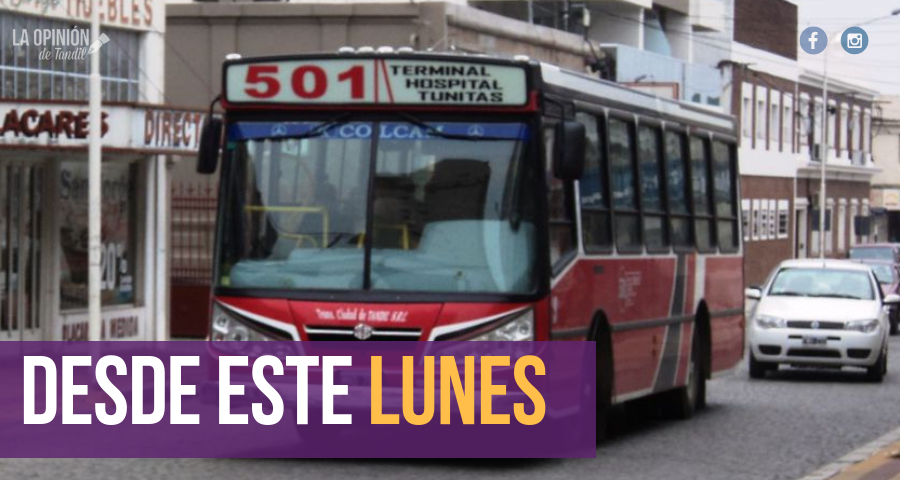 Cambio de recorrido en las líneas 501 y 504 de colectivos