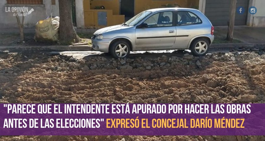 Insólito: Rompieron el pavimento y dejaron un auto encerrado
