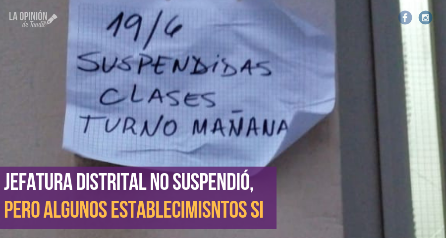 Algunas escuelas suspendieron el turno mañana por los vientos