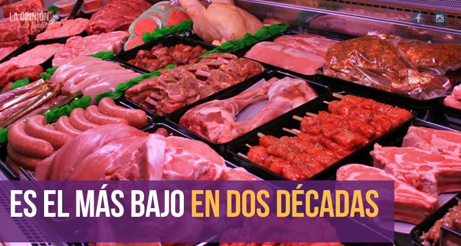 El consumo de carne cayó 12,1 %