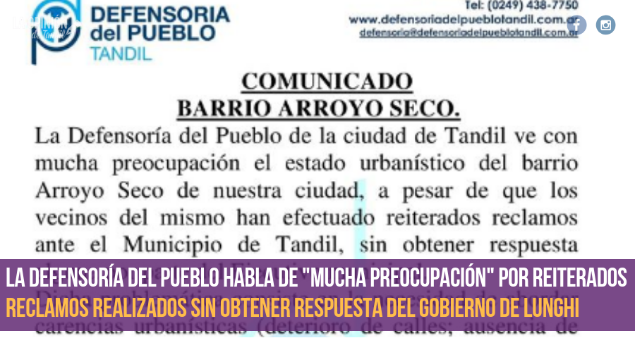 El Barrio Arroyo Seco no es parte del «Tandil Soñado»