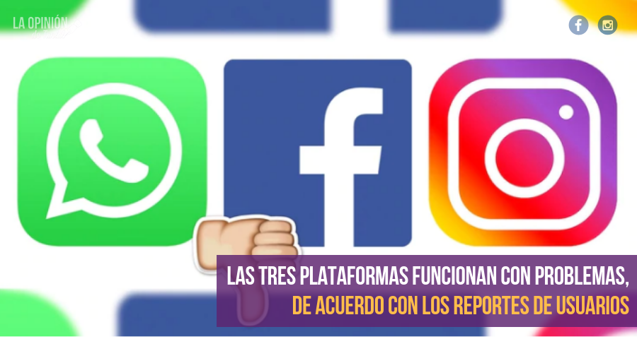 Se reportan fallas en WhatsApp, Facebook e Instagram