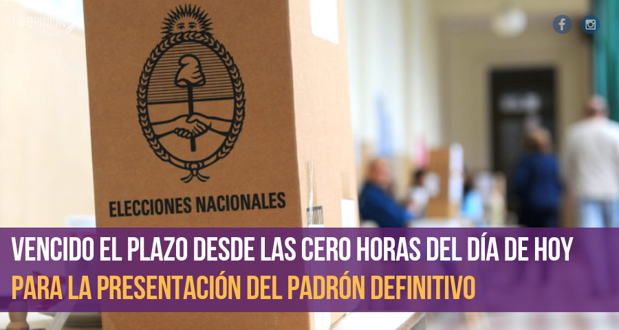 Los tandilenses todavía no figuran en el Padrón Electoral 2019