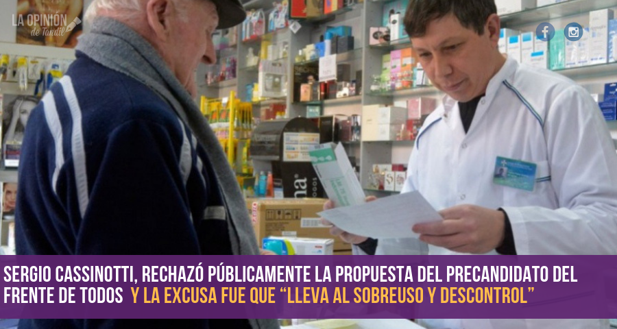 El titular de PAMI se opone a que se otorguen medicamentos gratis a jubilados