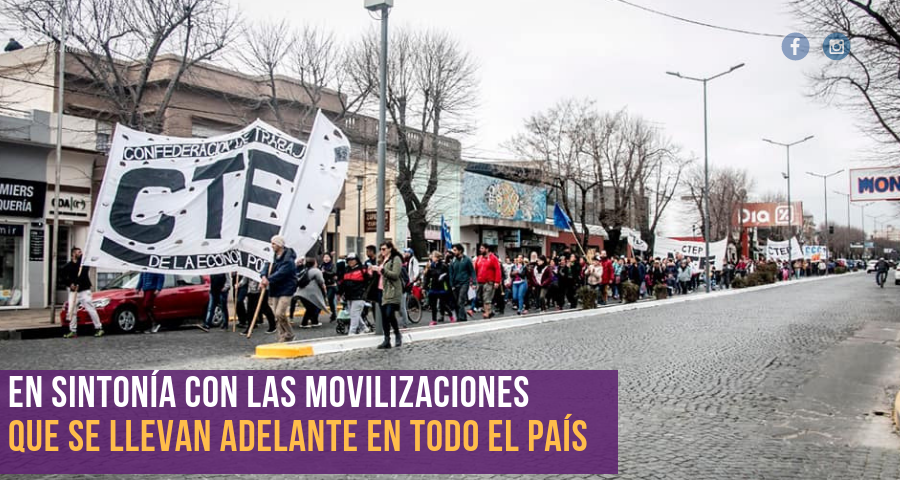 Organizaciones sociales realizaron una importante movilización en Tandil