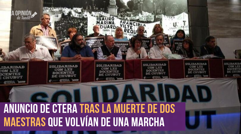 Jornada de luto y paro nacional docente por Chubut