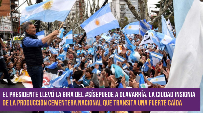 Macri habló de “la capital del cemento” dos días después al cierre de Loma Negra