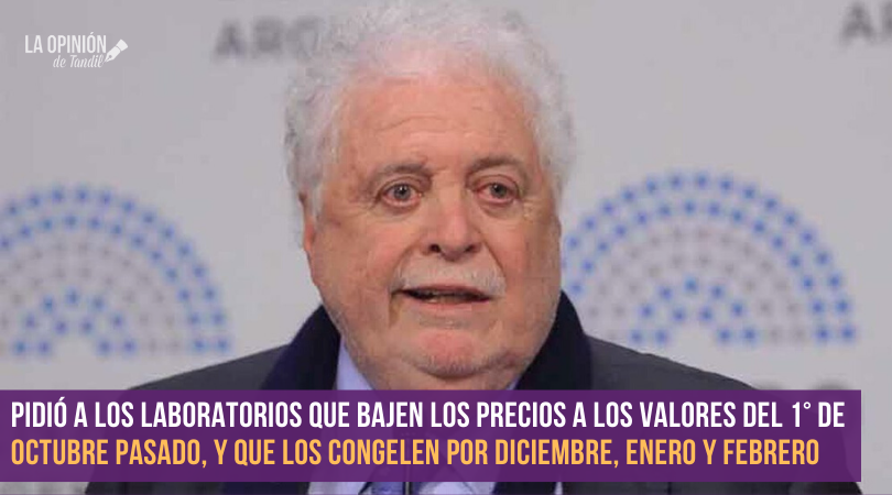 Ginés González García quiere la baja y el congelamiento de los medicamentos