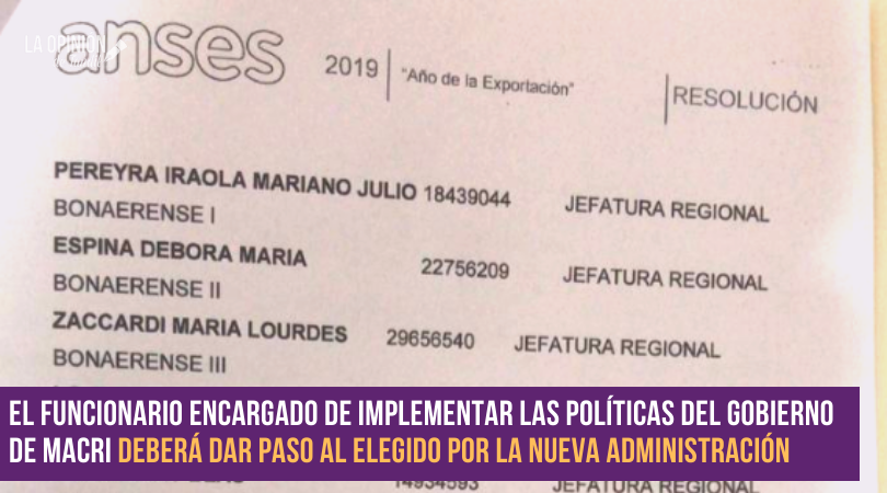 Vanoli desvinculó a Mariano Pereyra Iraola de la Jefatura Regional de ANSES