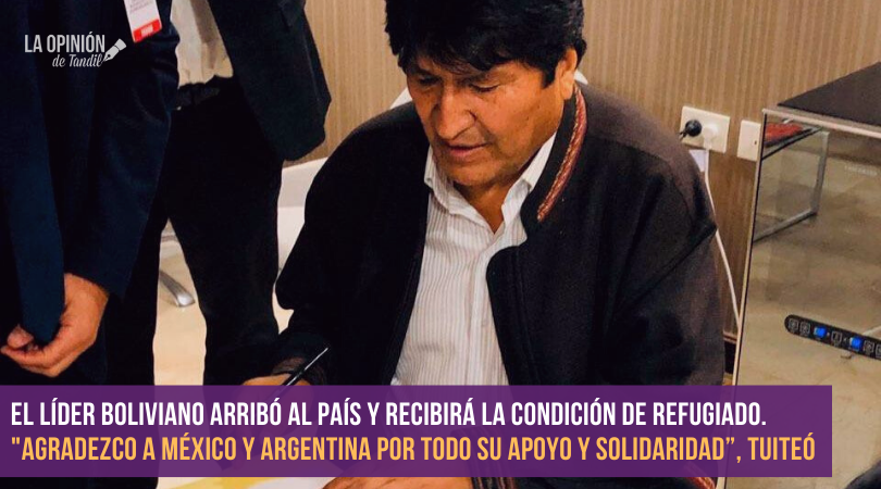 El primer mensaje de Evo Morales tras su llegada a la Argentina