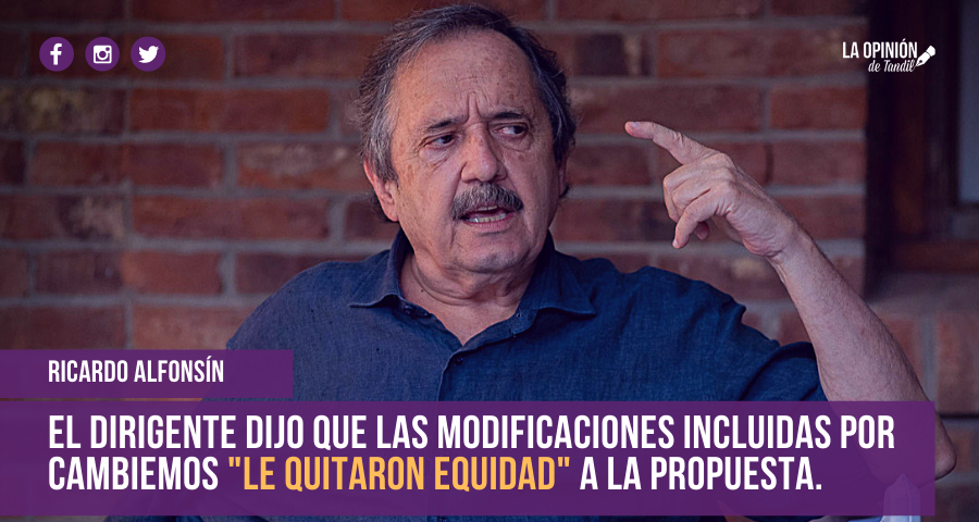 Alfonsín: «Si yo hubiera sido gobernador hubiera presentado un proyecto como el de Kicillof»