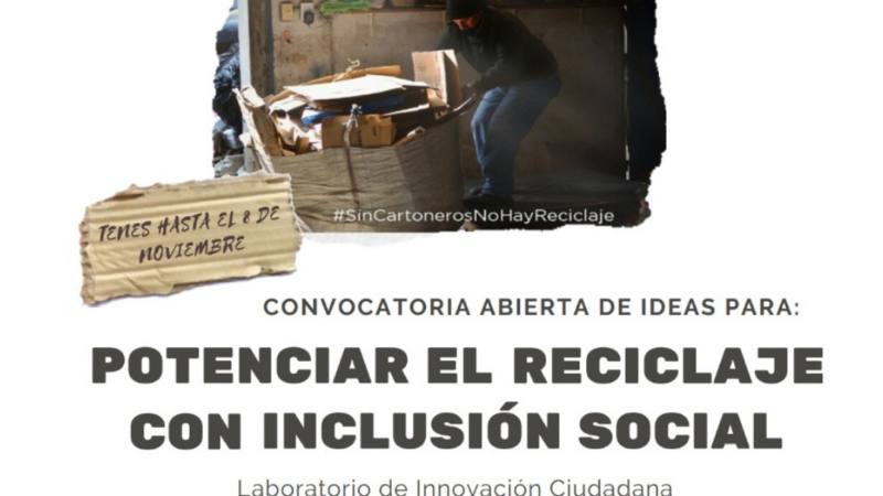 Se lanzó la convocatoria de ideas para el Primer Laboratorio Ciudadano sobre Reciclaje Inclusivo