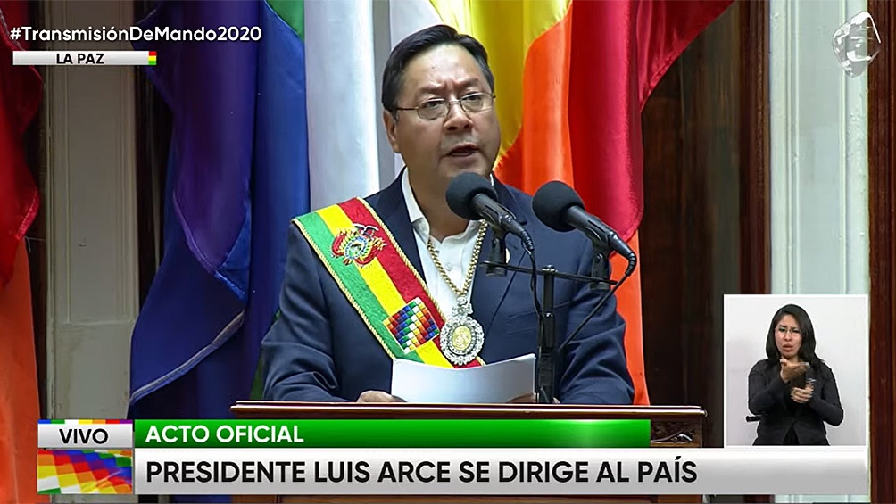 Arce asumió como presidente de Bolivia con un discurso conciliador
