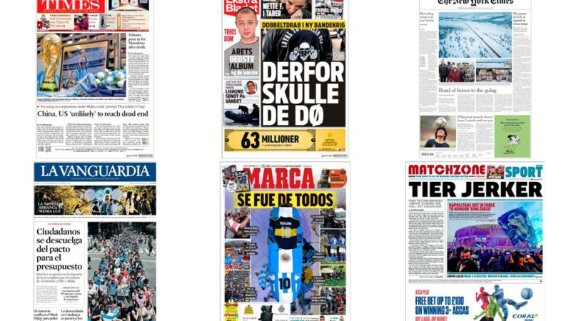 La despedida de Maradona, en los medios de todo el mundo