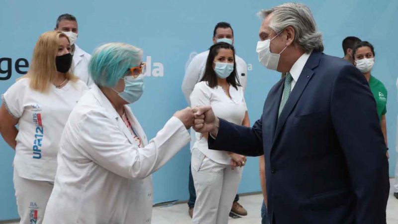 El presidente Alberto Fernández anunció que se otorgará un bono de $6.500 al personal de Salud durante tres meses