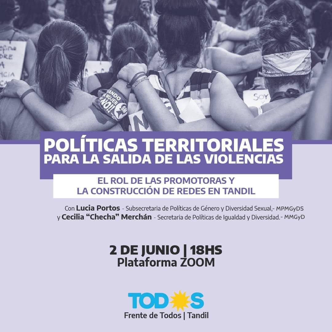 Se realizará la jornada “Políticas Territoriales para las salidas de las violencias. El rol de las promotoras y la construcción de redes en Tandil”.