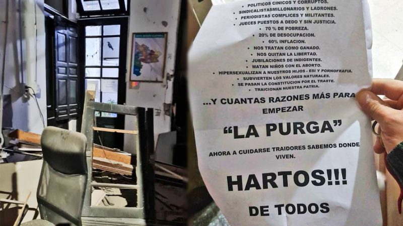 Investigan en Tandil el atentado al local de Frente de Todos de Bahía Blanca