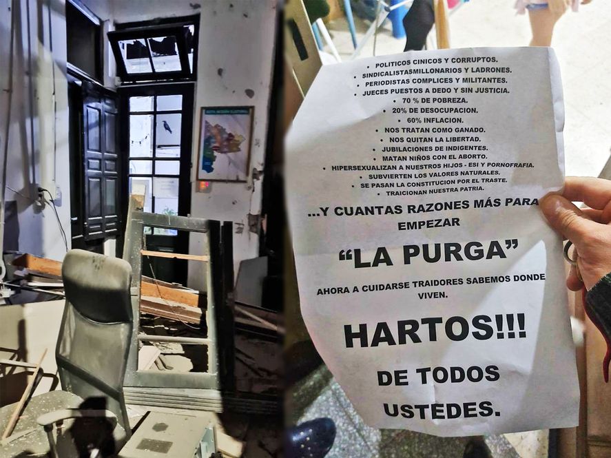 Investigan en Tandil el atentado al local de Frente de Todos de Bahía Blanca