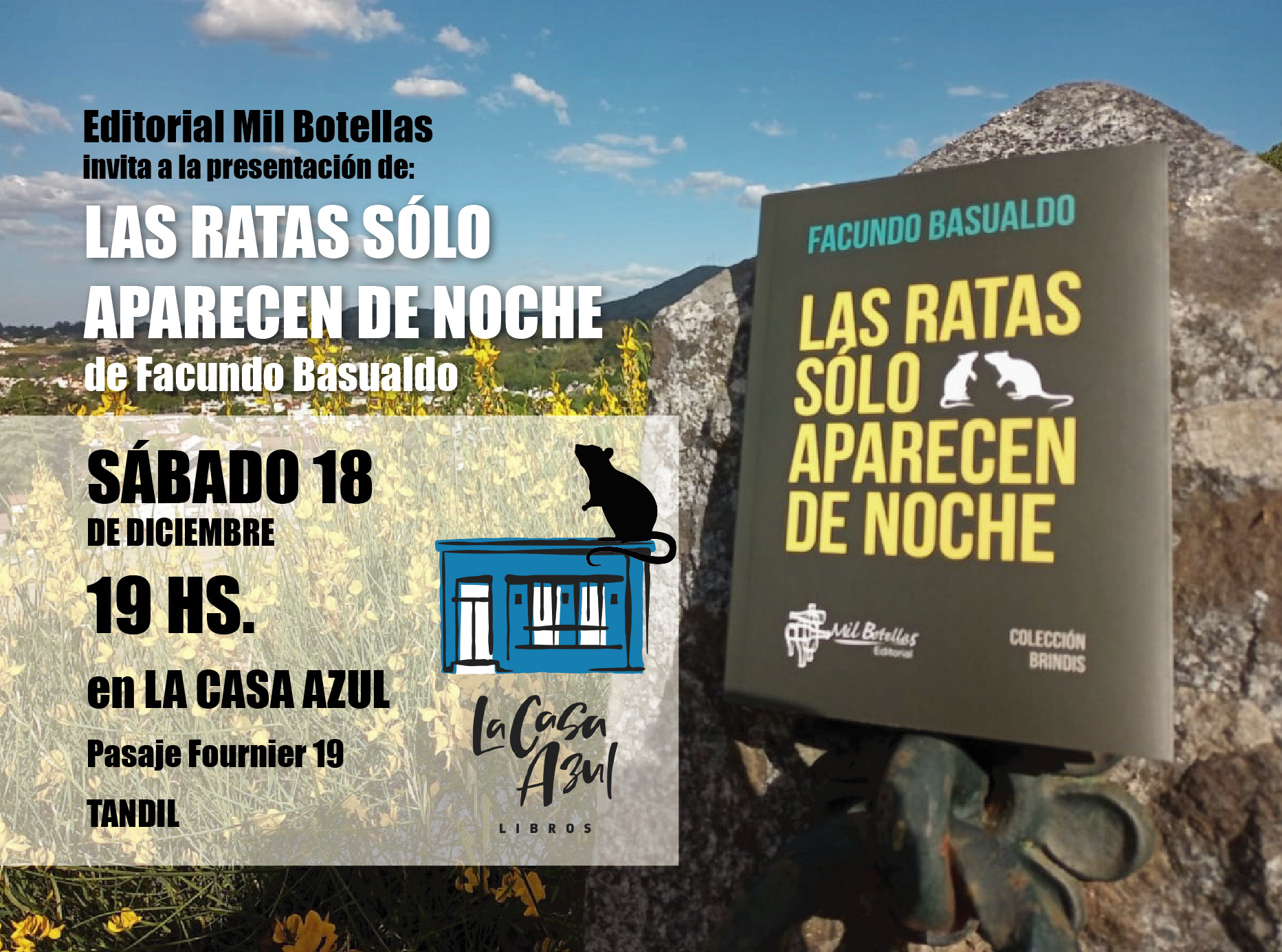 Facundo Basualdo presenta su libro «Las Ratas solo aparecen de noche» en Tandil